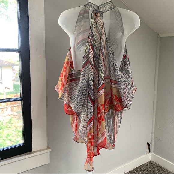 Room Mates Swoop Neck Multi Pattern Blouse | L - Picture 3 of 9